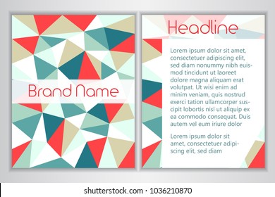 Branding identity template with abstract backdrop design. Place for brand name and headline. Vector illustration