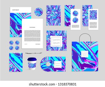 Branding identity template. Abstract marble luxury background.  Corporate company design