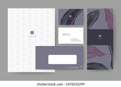 Branding identity template corporate company design, Set for business hotel, resort, spa, luxury premium logo, vector illustration