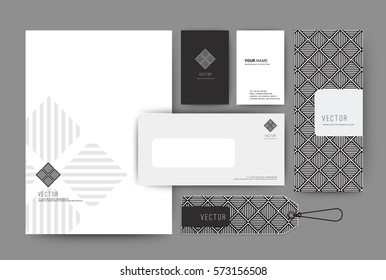 Diseño corporativo de la plantilla de identidad de marca, Set for business hotel, resort, spa, logo de lujo premium, ilustración vectorial