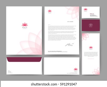 Branding identity template corporate company design, Set for business hotel, resort, spa, luxury premium logo, vector illustration