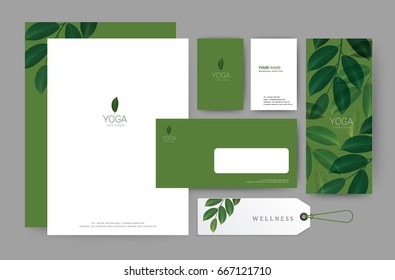 Branding identity template corporate company design, Set for business hotel, resort, spa, luxury premium logo, vector illustration