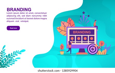 Branding illustration concept with character. Template for, banner, presentation, social media, poster, advertising, promotion