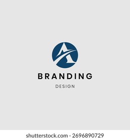 Design do logotipo da letra A da marca