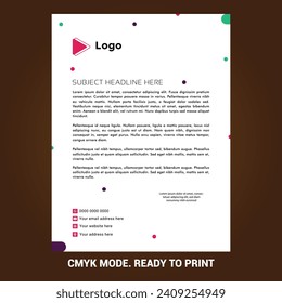 Branding letterhead template editable brand identity with abstract halftone effect background | Modern professional business letterhead brand identity | Business letterhead template impress clients