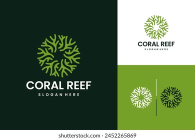 Branding logo illustration of coral reef