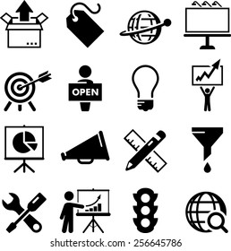 Branding and Marketing icons, including Product, Price, Place and Promotion