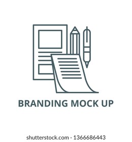 Branding mock up line icon, vector. Branding mock up outline sign, concept symbol, flat illustration
