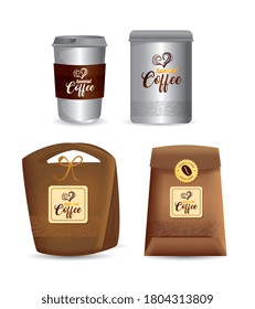 branding mockup set for coffee shop, restaurant, corporate identity mockup, presentations of coffee special vector illustration design