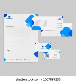 Branding Mockup set, Corporate identity mockup set includes of letterhead, file folder, envelope, coffee mug, paper pack, website, shopping bag and visiting card.