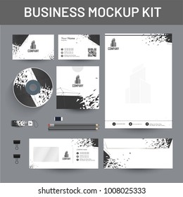 Branding Mockup set, Corporate identity mockup set includes of letterhead, envelope, cd cover and visiting card.