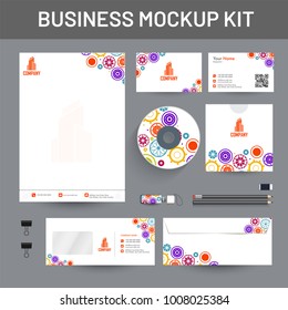 Branding Mockup set, Corporate identity mockup set includes of letterhead, envelope, cd cover and visiting card.