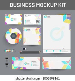 Branding Mockup set, Corporate identity mockup set includes of letterhead, envelope, cd cover and visiting card.