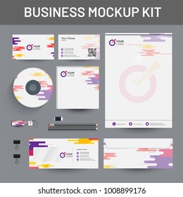 Branding Mockup set, Corporate identity mockup set includes of letterhead, envelope, cd cover and visiting card.