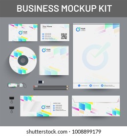 Branding Mockup set, Corporate identity mockup set includes of letterhead, envelope, cd cover and visiting card.