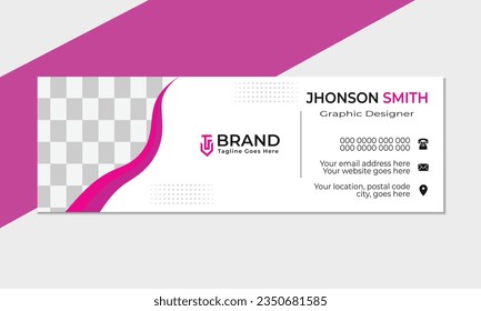 Branding modern simple email signature design template with vector format.	