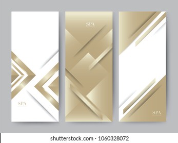 Branding Packageing luxury with gold and golden texture fabric background. For logo vertical banner voucher, vector illustration