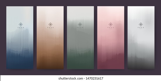 Branding Packaging abstract background, logo banner voucher, watercolor. Green, Red, Blue, Sky, White, Pink, Gold, Paper Coffee and Chocolate texture. Vector illustration.