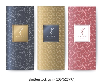 Branding Packaging Flower nature background, logo banner voucher, spring summer tropical, vector illustration