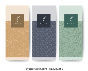 Branding Packaging Flower nature background, logo banner voucher, spring summer tropical, vector illustration