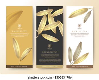 Branding Packaging leaf nature background, logo banner voucher, Autumn tropical, vector illustration