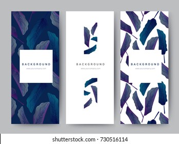 Branding Packaging leaf nature background, logo banner voucher, spring summer tropical, vector illustration