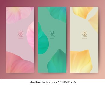 Branding Packaging lotus flower texture leaf nature background, logo banner voucher, spring summer tropical, vector illustration