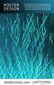 Branding profile cover sample. Turquoise sea green marine waves texture. Buzzing flux ripple movement background.