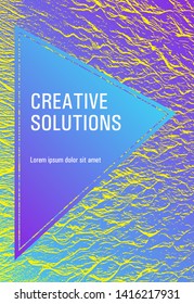 Branding profile cover sample. Violet blue yellow arthouse effect texture. Buzzing rippling motion background texture.