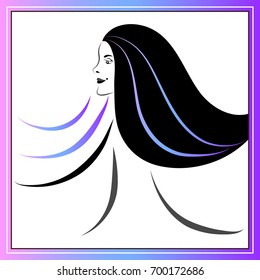 Branding for salon (barbershop, hairdresser) stylist. Coloring (marbling) of hair. Vector illustration.