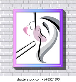 Branding for salon eyelash extension, shop cosmetic products, lash maker, stylist. For invitation, flyer, sticker, poster, banner, card, label, cover, web. Vector illustration.