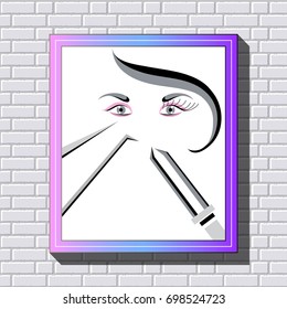 Branding for salon eyelash extension, shop cosmetic products, lash maker, stylist. For invitation, flyer, sticker, poster, banner, card, label, cover, web. Vector illustration.