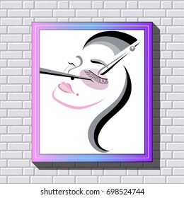 Branding for salon eyelash extension, shop cosmetic products, lash maker, stylist. For invitation, flyer, sticker, poster, banner, card, label, cover, web. Vector illustration.