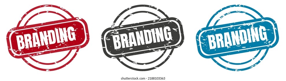 Branding stamp. branding round isolated sign. branding label set