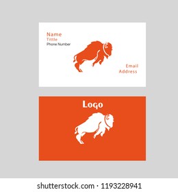 Branding stationary illustration education template with bison logo icon. Flat design for poster,coupon, banner,voucher,website,gift,card