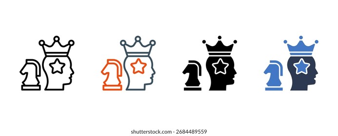 Estrategia de marca Ilustración vectorial de estilo de icono múltiple