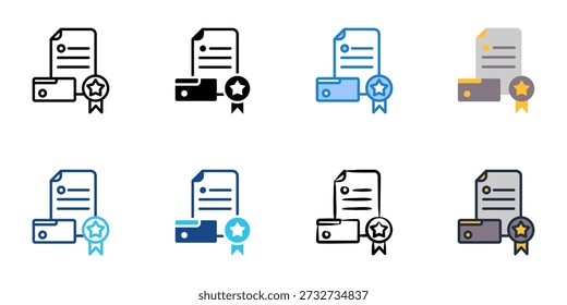 Branding templates icons set multiple style collection. Editable stroke 

