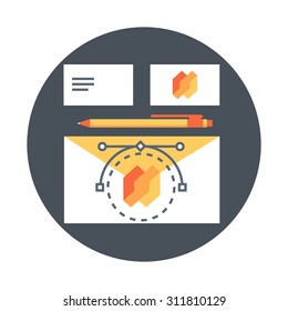 Branding theme, flat style, colorful, vector icon for info graphics, websites, mobile and print media.