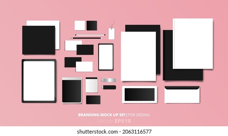 Branding vector mock up.
Stationery and logotype Identity mockup elegant luxury design pack, 
