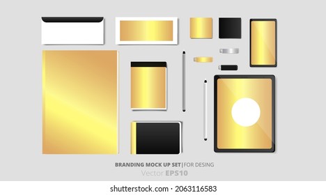 El vector de promoción de marca se burla.
Papelería y logotipo Mockup de identidad elegante paquete de diseño de lujo, 