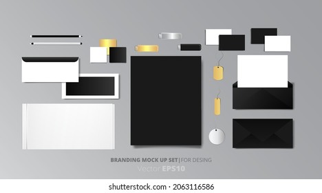 Branding vector mock up.
Stationery and logotype Identity mockup elegant luxury design pack, 