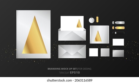 Branding vector mock up.
Stationery and logotype Identity mockup elegant luxury design pack, 