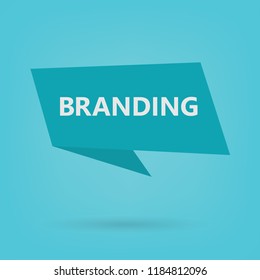 branding word on a sticker- vector illustration