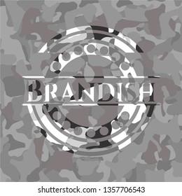 Brandish grey camouflaged emblem