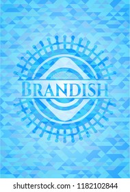 Brandish realistic light blue mosaic emblem