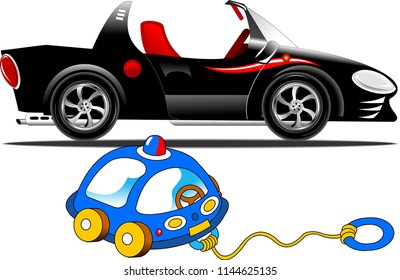 Brandless car automobile vehicle concept, vector and illustration