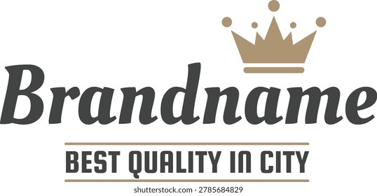 Brandname logo featuring a castle silhouette and a slogan