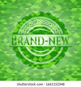 Brand-new green mosaic emblem. Vector Illustration. Detailed.