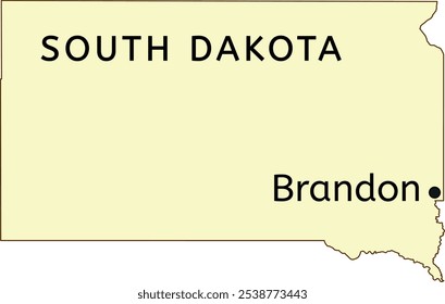 Brandon city location on North Dakota state map