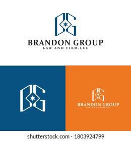 El concepto de diseño de logotipo de firma y derecho grupal de Brandon para empresas, empresas y empresas con estilos de letra, modernos y únicos